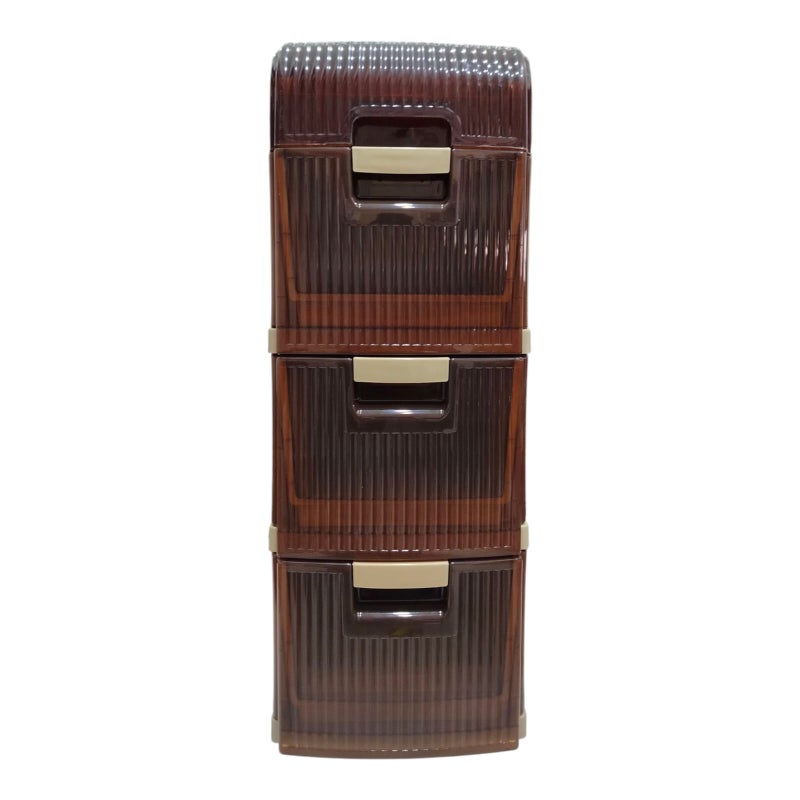 خورشيد للبلاستيك شانون ميرانو 3 درج من خورشيد بلاست للبلاستيك - عسلي - Image 1